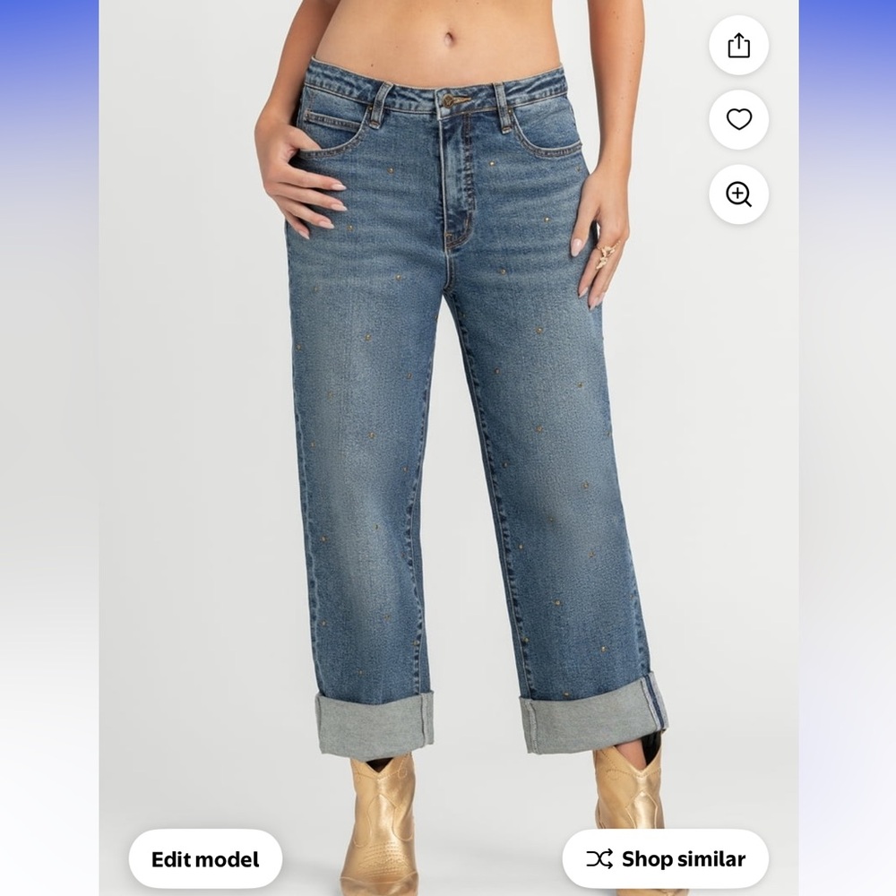 Jessica Simpson Zinnia Wide Leg Boyfriend Jeans NWT - Picture 8 of 9
